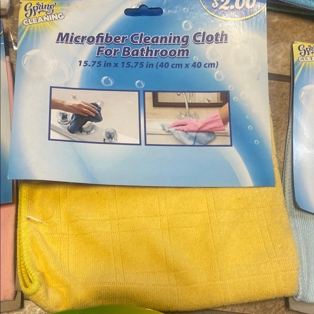 Microfiber Cleaning Cloth Set - Blue, Yellow, Pink Household Neat Freak Dusting